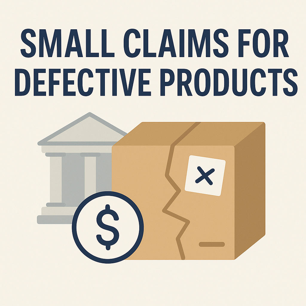 Small claims for defective products