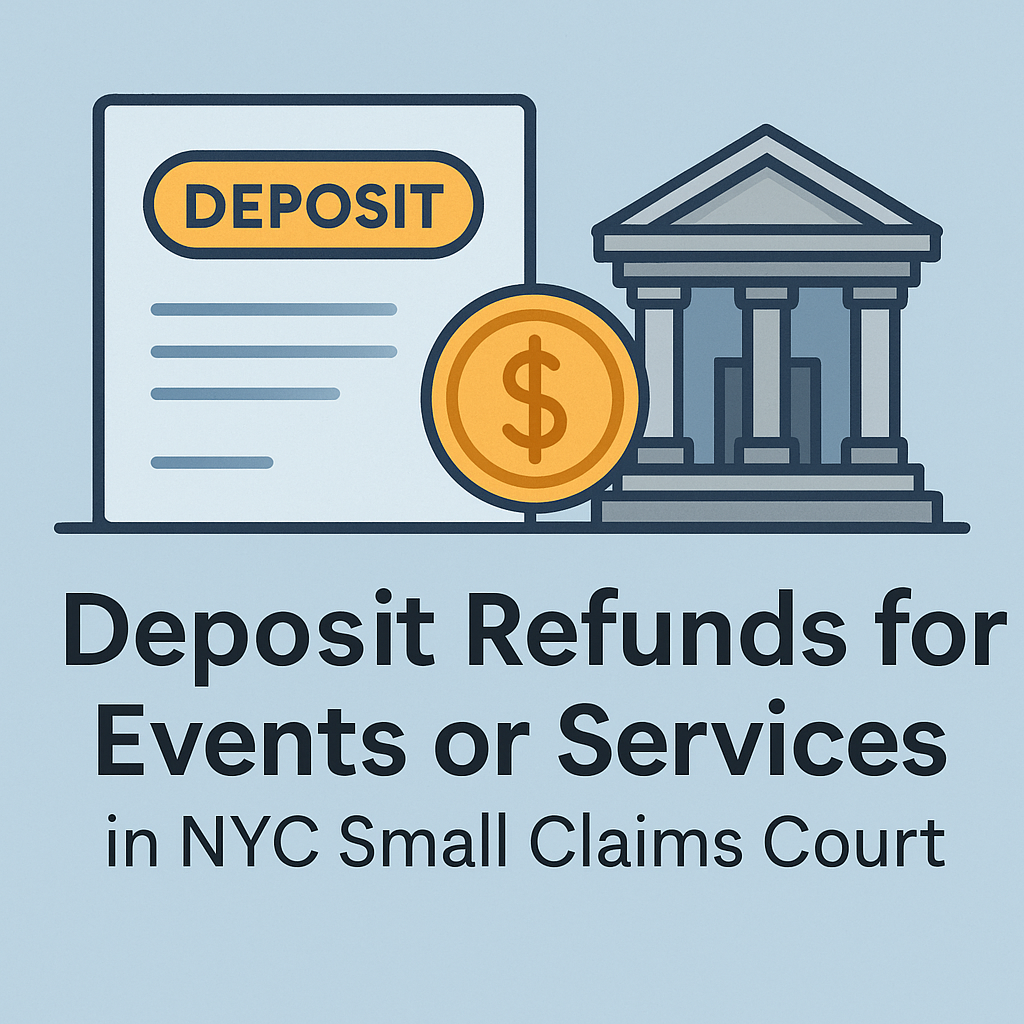 Suing for a deposit refund for events or services in NYC