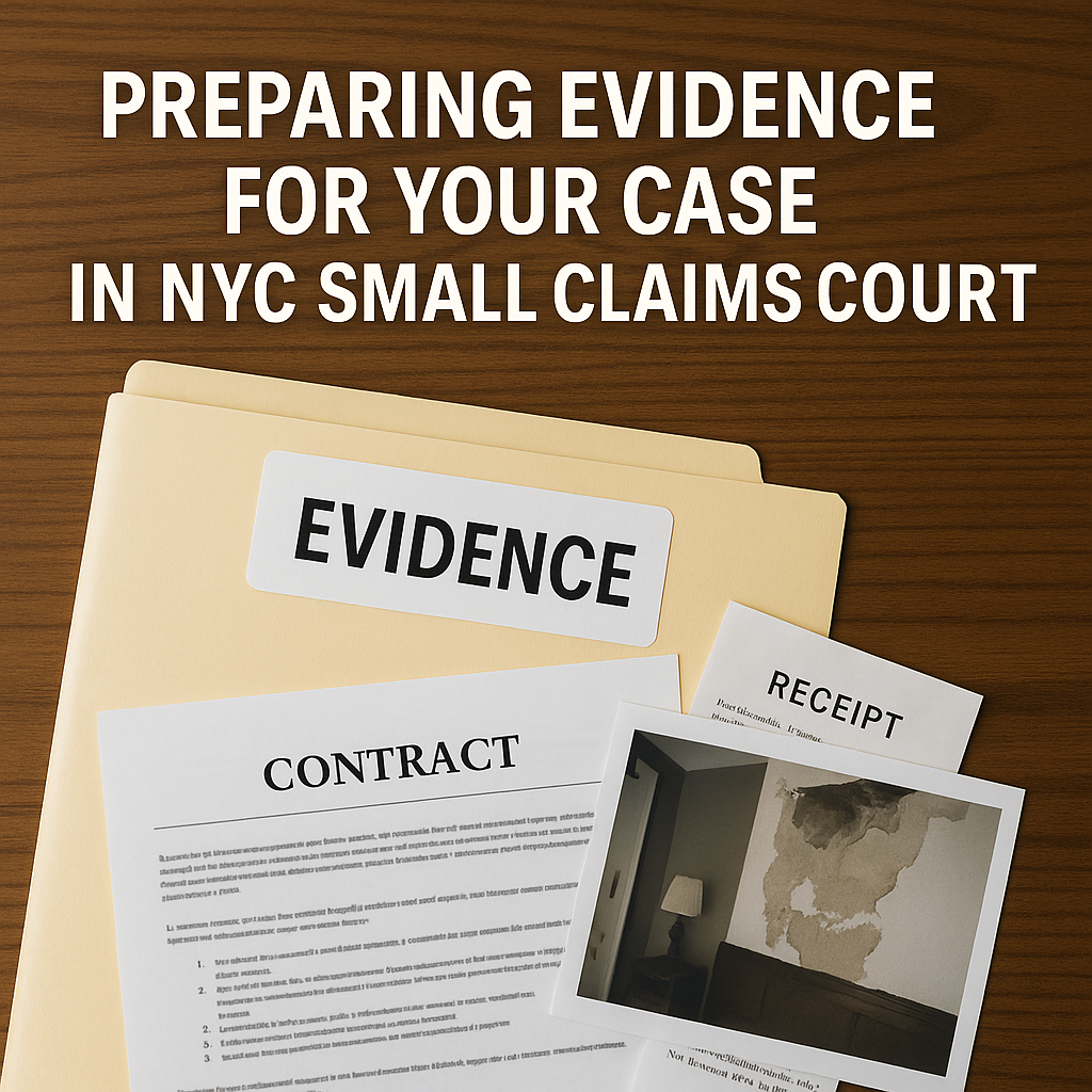 Preparing evidence for your NYC small claims court case