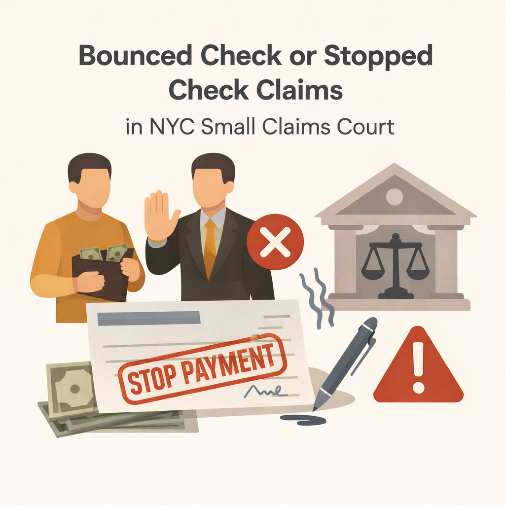 Bounced Check or Stopped Check Claims in NYC Small Claims Court