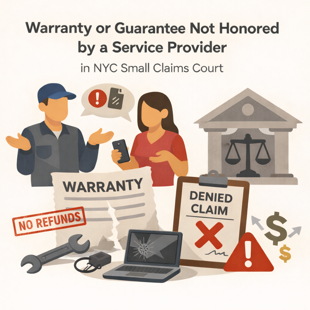 Warranty or Guarantee Not Honored by a Service Provider in NYC Small Claims Court